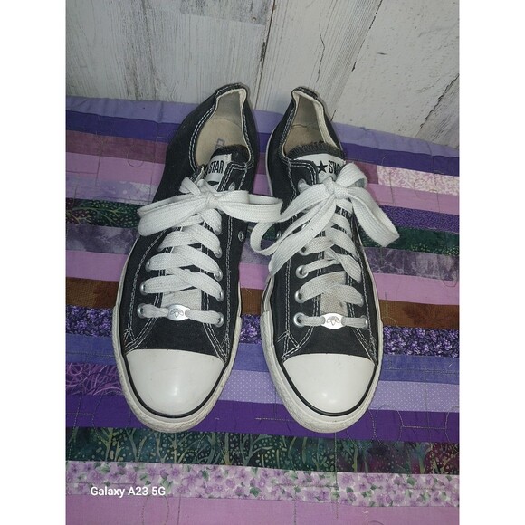 Converse Chuck Taylor All Stars Womens 12 Mens 10 Sneakers Low Shoes Black M9166 - Picture 3 of 9